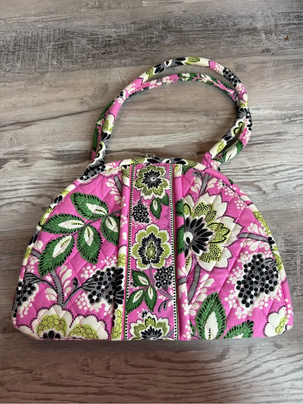 Vera Bradley Eloise Frame Bag In Retired Priscilla Pink Kiss Lock Closure Floral